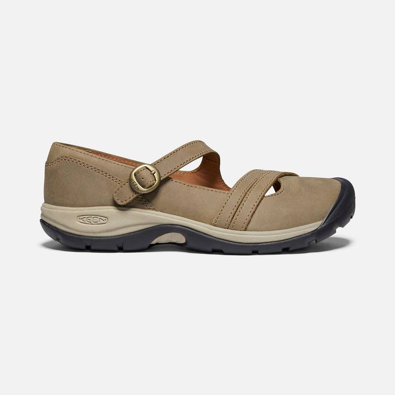 Keen Presidio II Cross Strap Turnschuhe Damen DE-25746 Timberwolf/Plaza Taupe - Keen Damenschuhe Bra